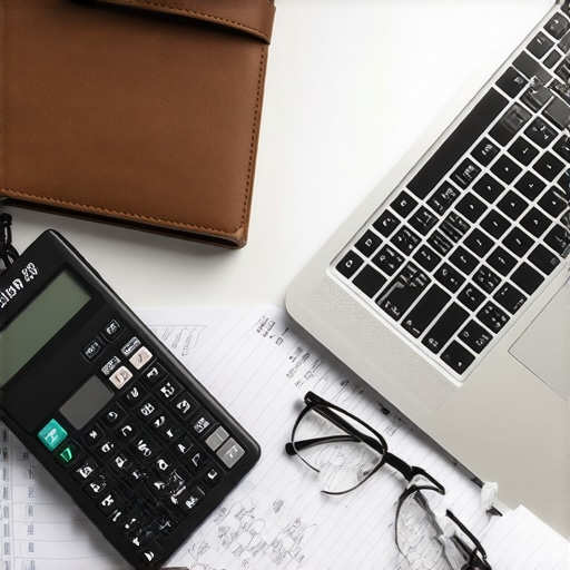 Professional desk showing tax planning folders and financial tools for Section 179 deductions.