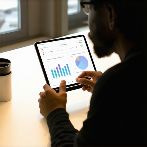 Founder performing a weekly financial review on a tablet