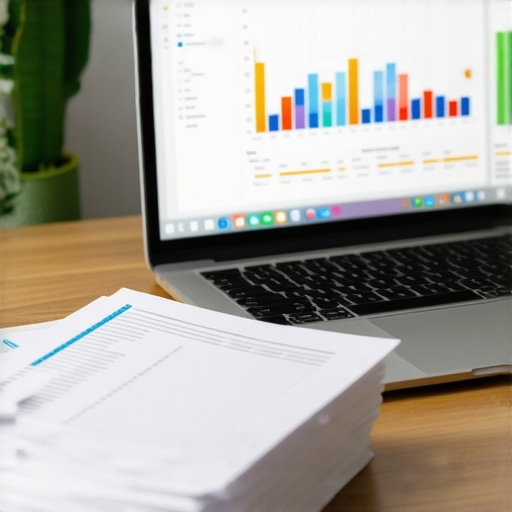 A laptop on an office desk displaying financial software alongside tax paperwork, illustrating the need for manual audit verification.