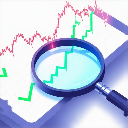 A magnifying glass inspecting financial software data for errors and automated sync issues.