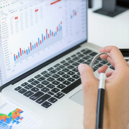 Verifying Financial Accuracy and Avoiding Audit Traps Magnifying glass over financial audit data on a laptop screen.
