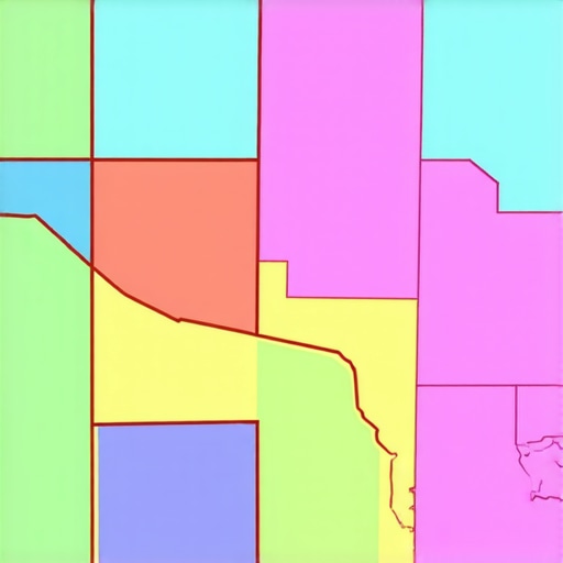 Visualizing Local Tax Jurisdictions and Boundaries A conceptual map illustrating the complexity of overlapping local tax districts for payroll compliance.