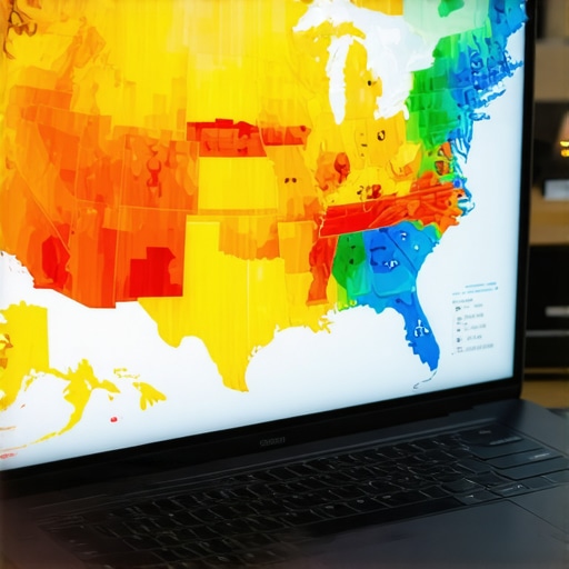 Map of US state tax jurisdictions on a laptop screen.