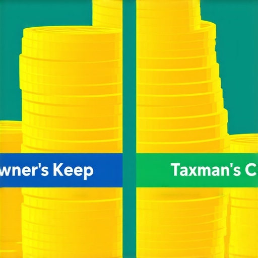 A comparison of gross business sale proceeds versus net income after tax strategy application.