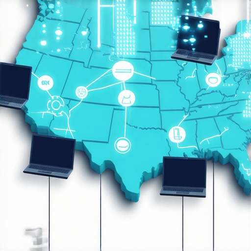 Visualizing Remote Work Tax Nexus Isometric map showing remote work connections and multi-state tax compliance challenges