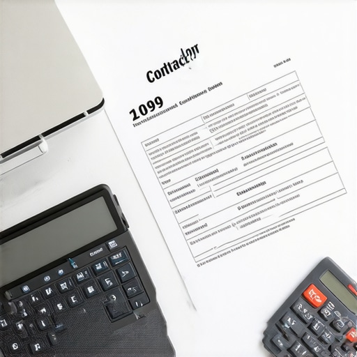 A desk split between employee and independent contractor documentation to illustrate worker classification.